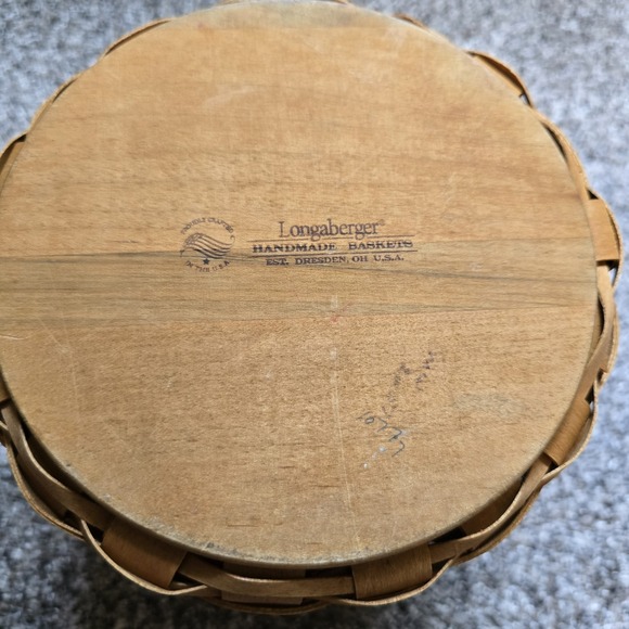 Longaberger Crock  Canister Basket Hard Plastic Protector W/Lid No Wooden Lid‎ - Picture 3 of 11